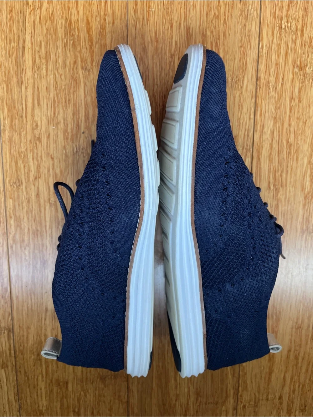 COLE HAAN WOMEN'S ZEROGRAND STITCHLITE OXFORD NAVY BLUE KNIT/WHITE W 10 B W11511